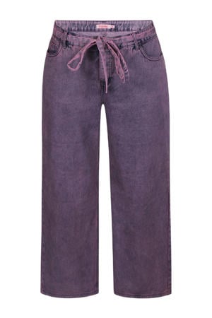 denim wide leg low waist broek paars