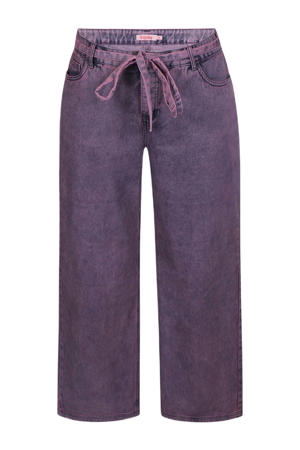 denim wide leg low waist broek paars