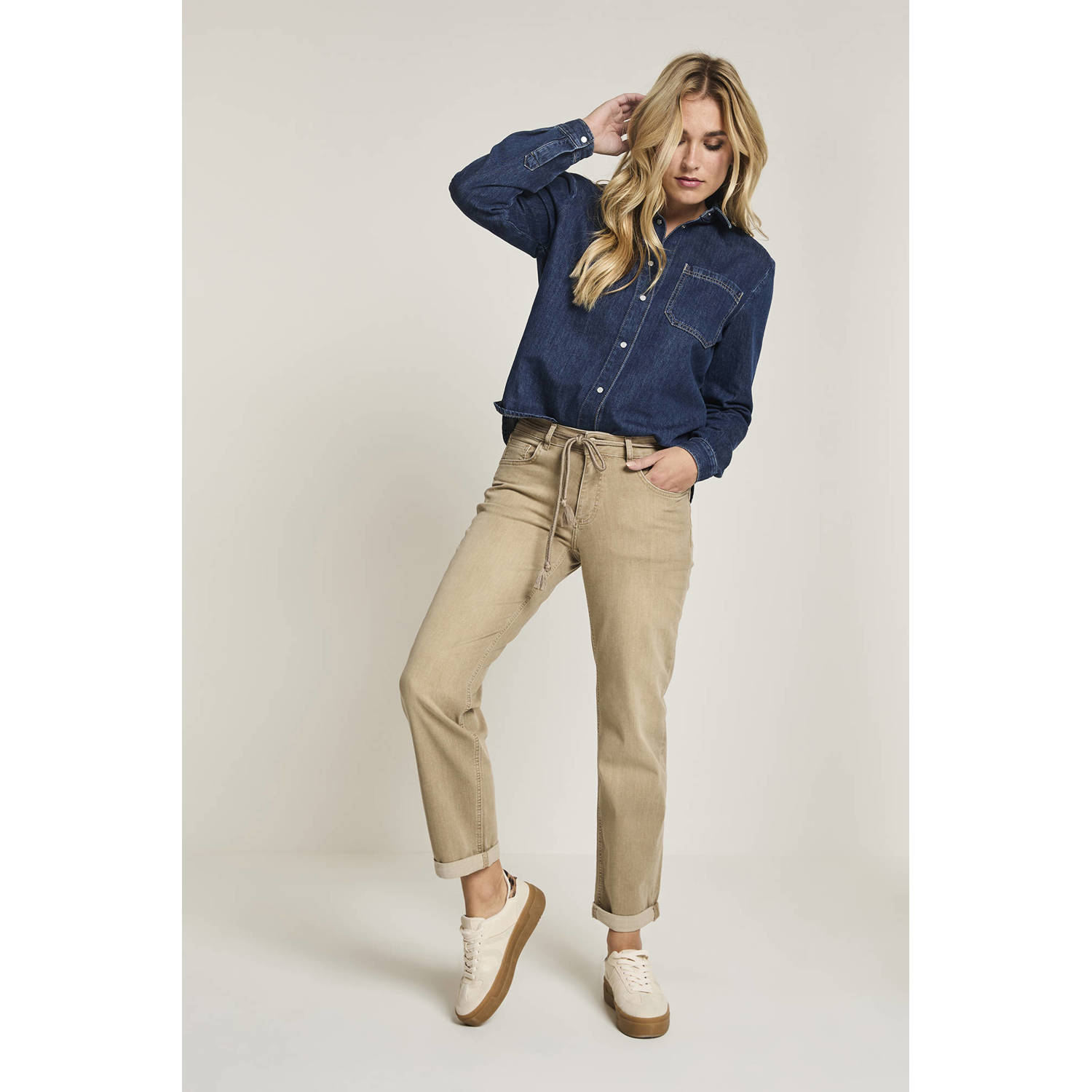 Para Mi high waist loose fit jeans beige