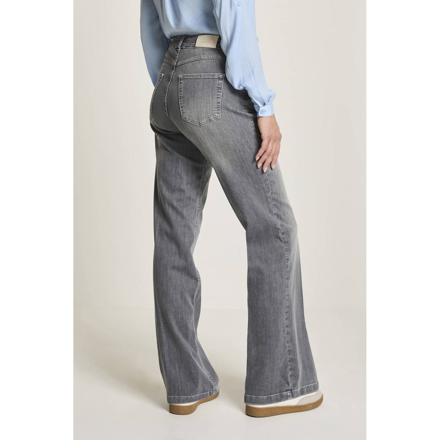 Para Mi high waist wide leg jeans grey denim