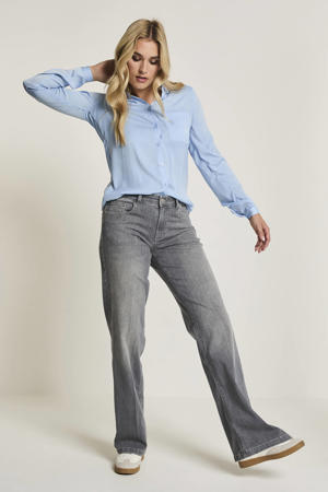 high waist wide leg jeans grey denim