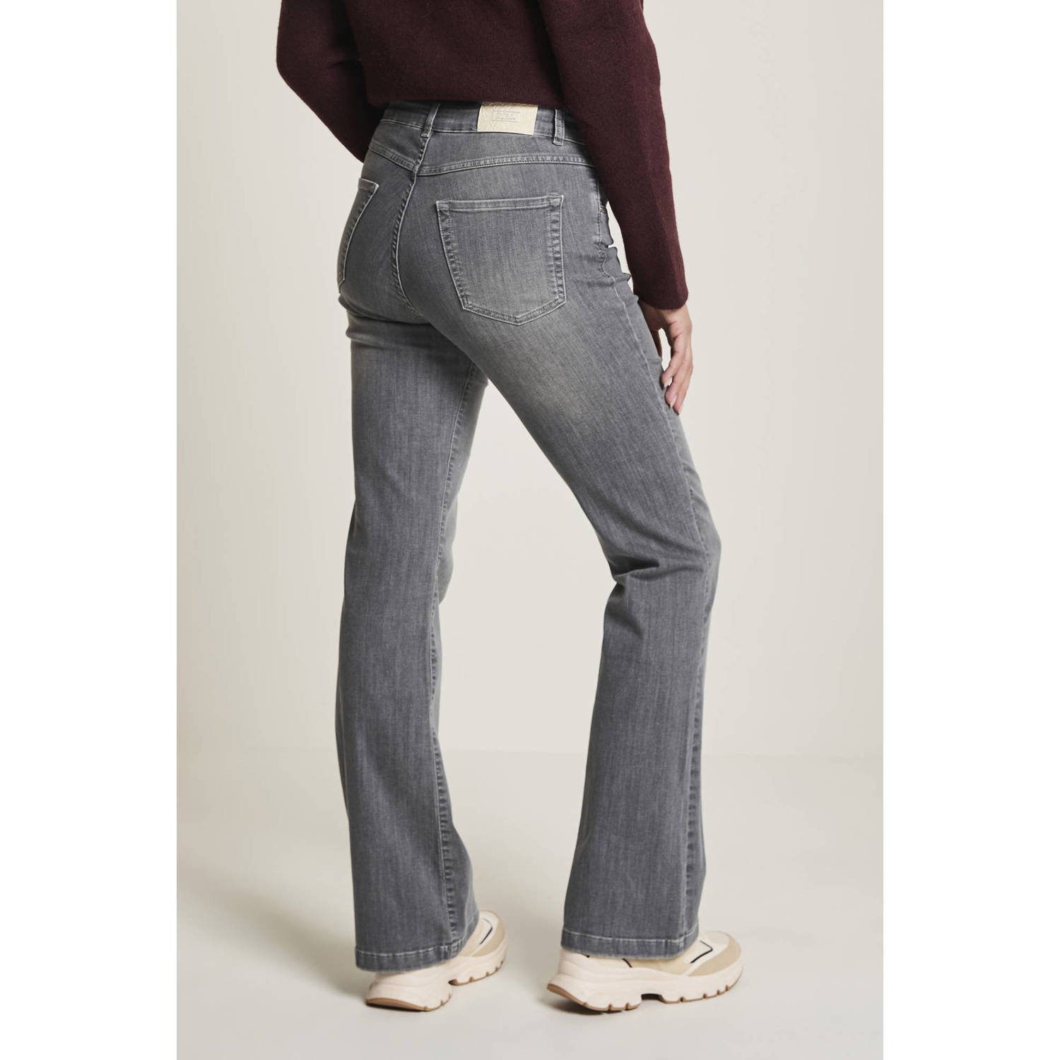 Para Mi high waist flared jeans grey denim