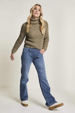 high waist wide leg jeans dark blue denim