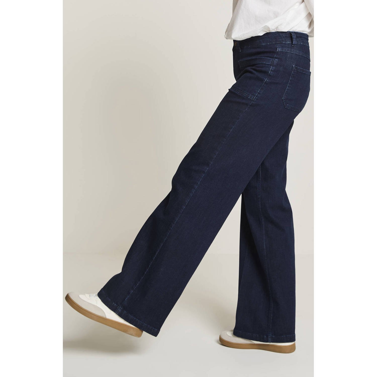 Para Mi high waist wide leg jeans dark blue denim