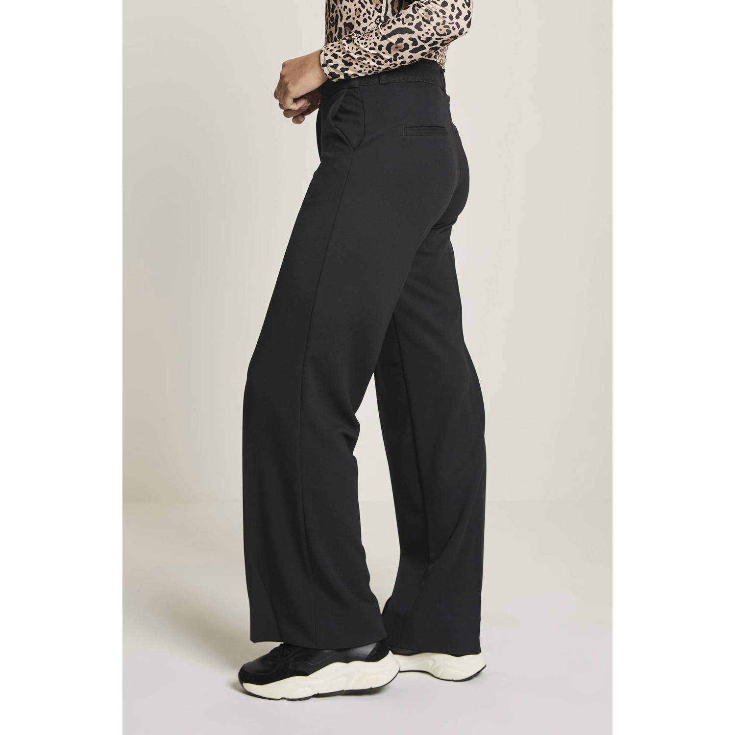 Para Mi wide leg high waist pantalon zwart