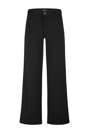 wide leg high waist pantalon zwart