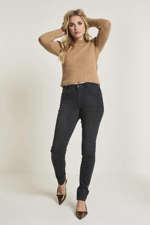 high waist skinny jeans black denim