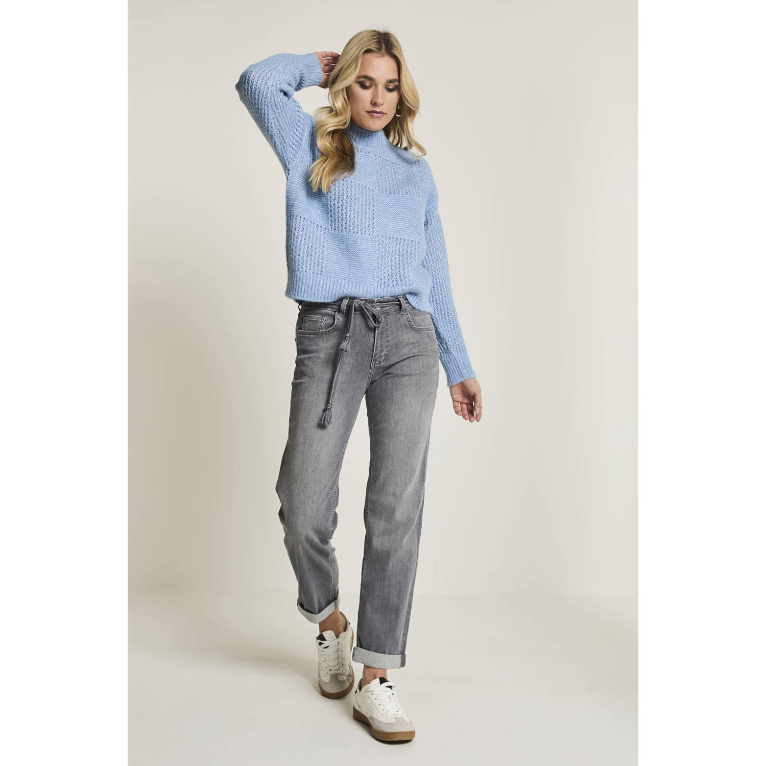 Para Mi high waist loose fit jeans grey denim