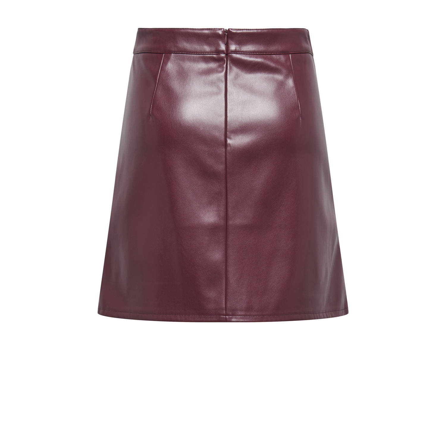 ONLY imitatieleren rok donkerrood