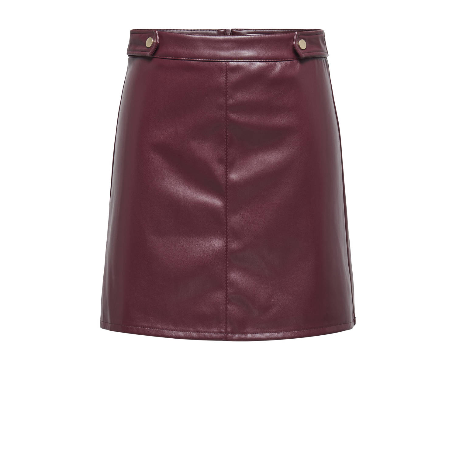 ONLY imitatieleren rok donkerrood