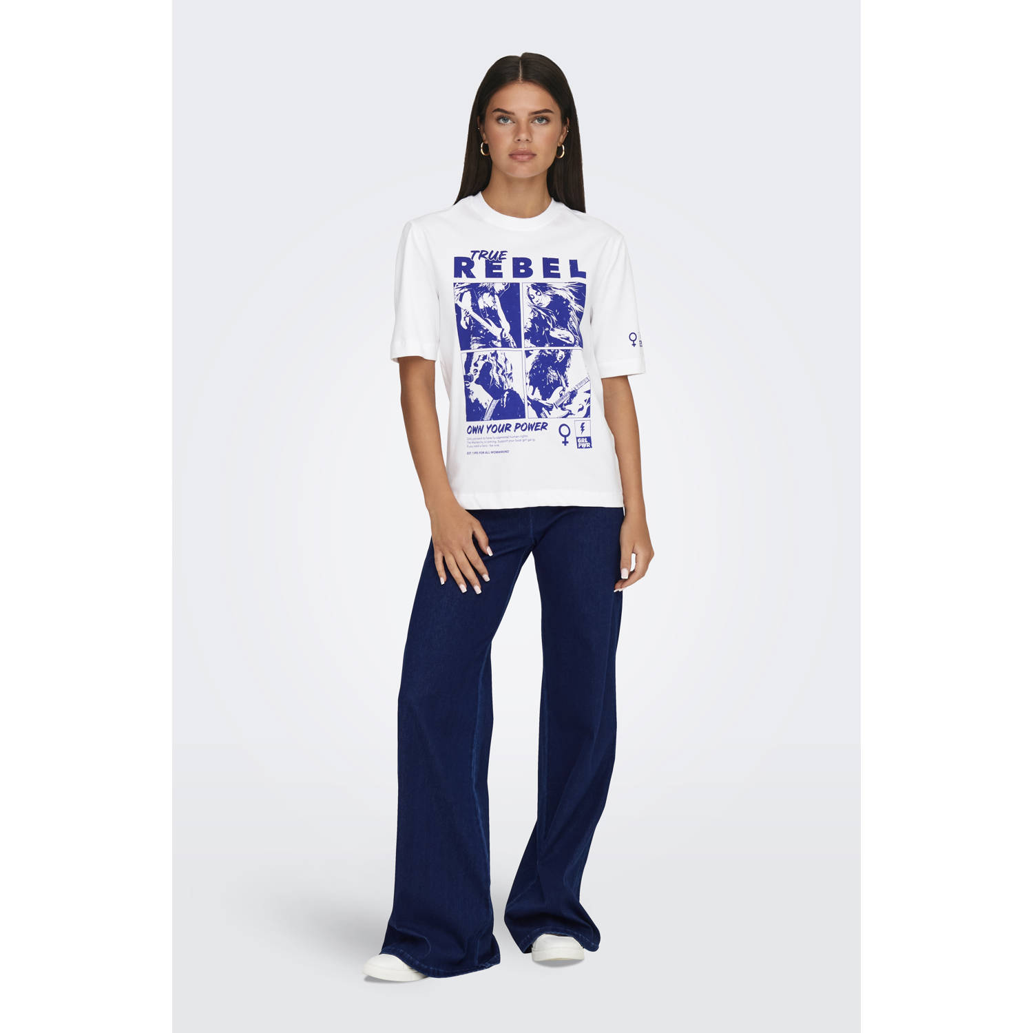 ONLY high waist flared jeans dark blue denim