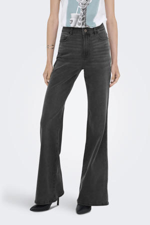 high waist flared jeans grey denim