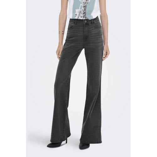 ONLY high waist flared jeans grey denim afbeelding