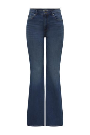 high waist flared jeans medium blue denim