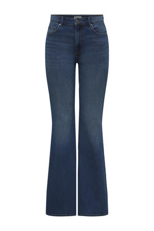 high waist flared jeans medium blue denim