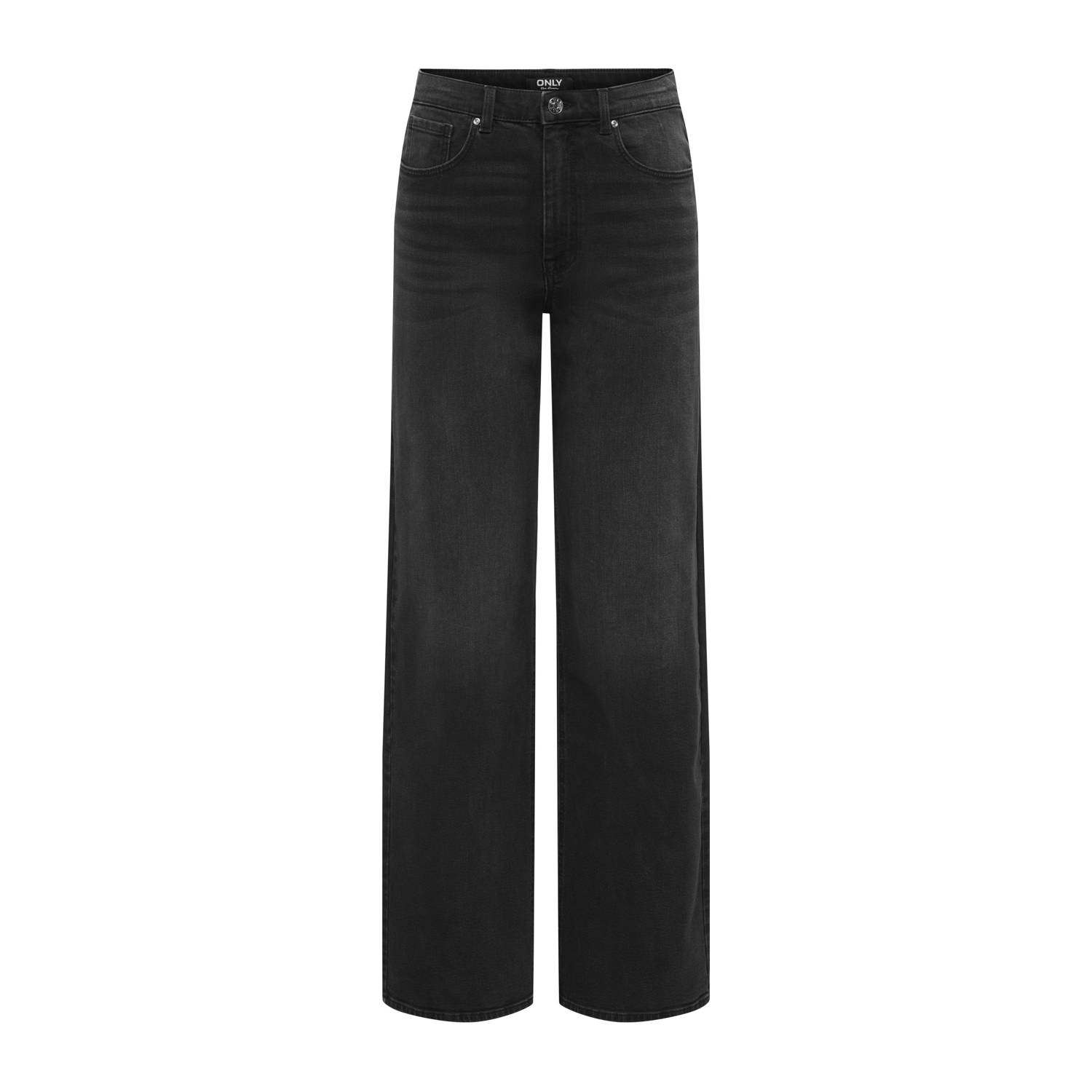 ONLY high waist wide leg jeans black denim