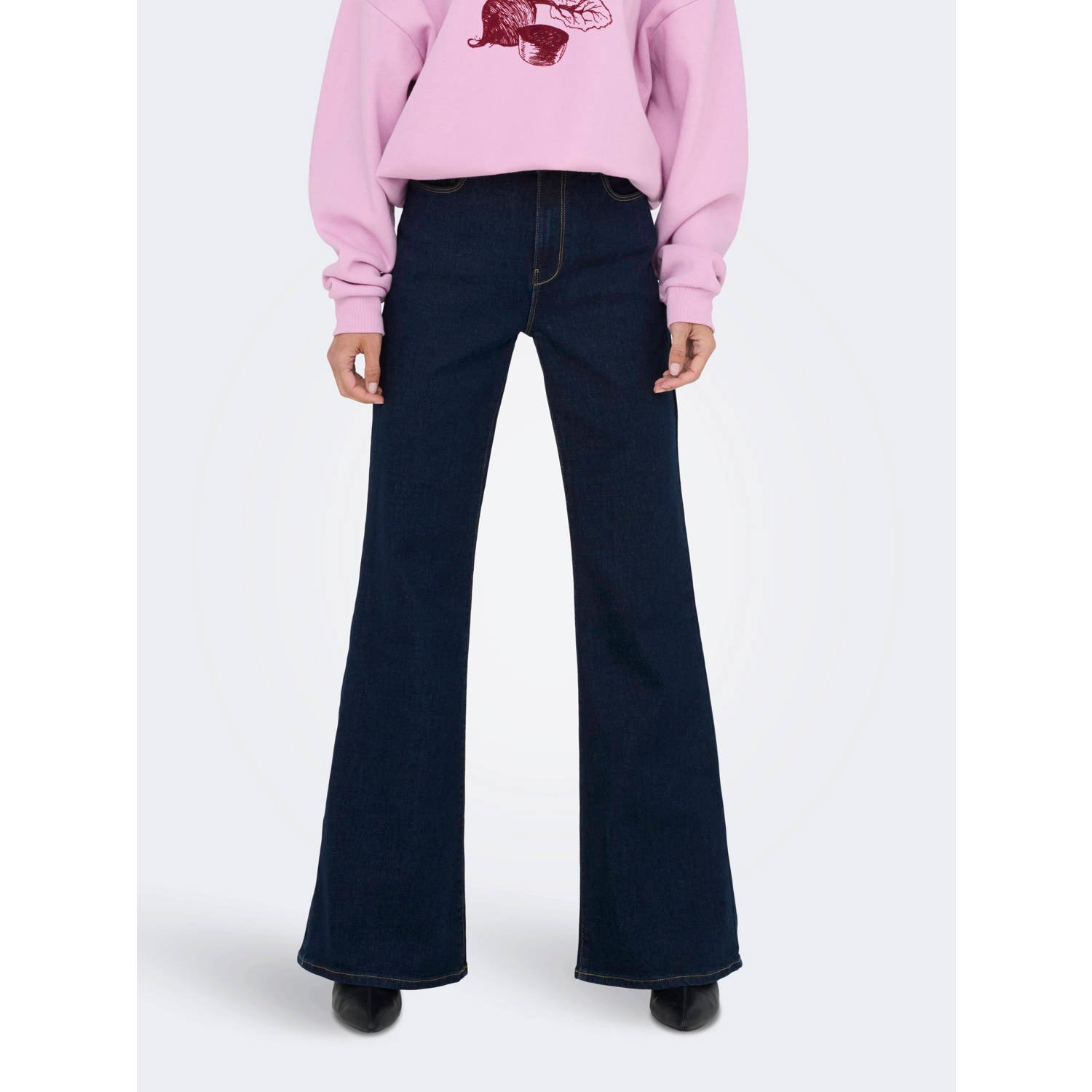 ONLY high waist flared jeans dark blue denim