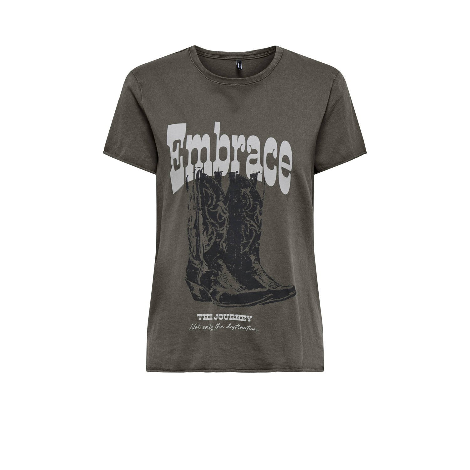 Only Shirt met ronde hals ONLLUCY REG S S TOP JRS NOOS