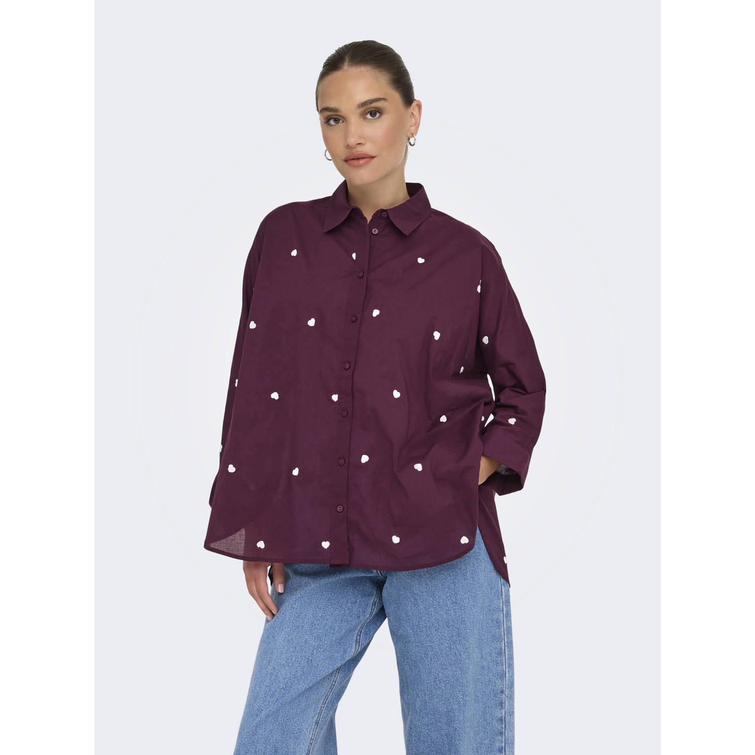 Only Overhemdblouse ONLNEW LINA GRACE LS EMB SHIRT NOOS WVN