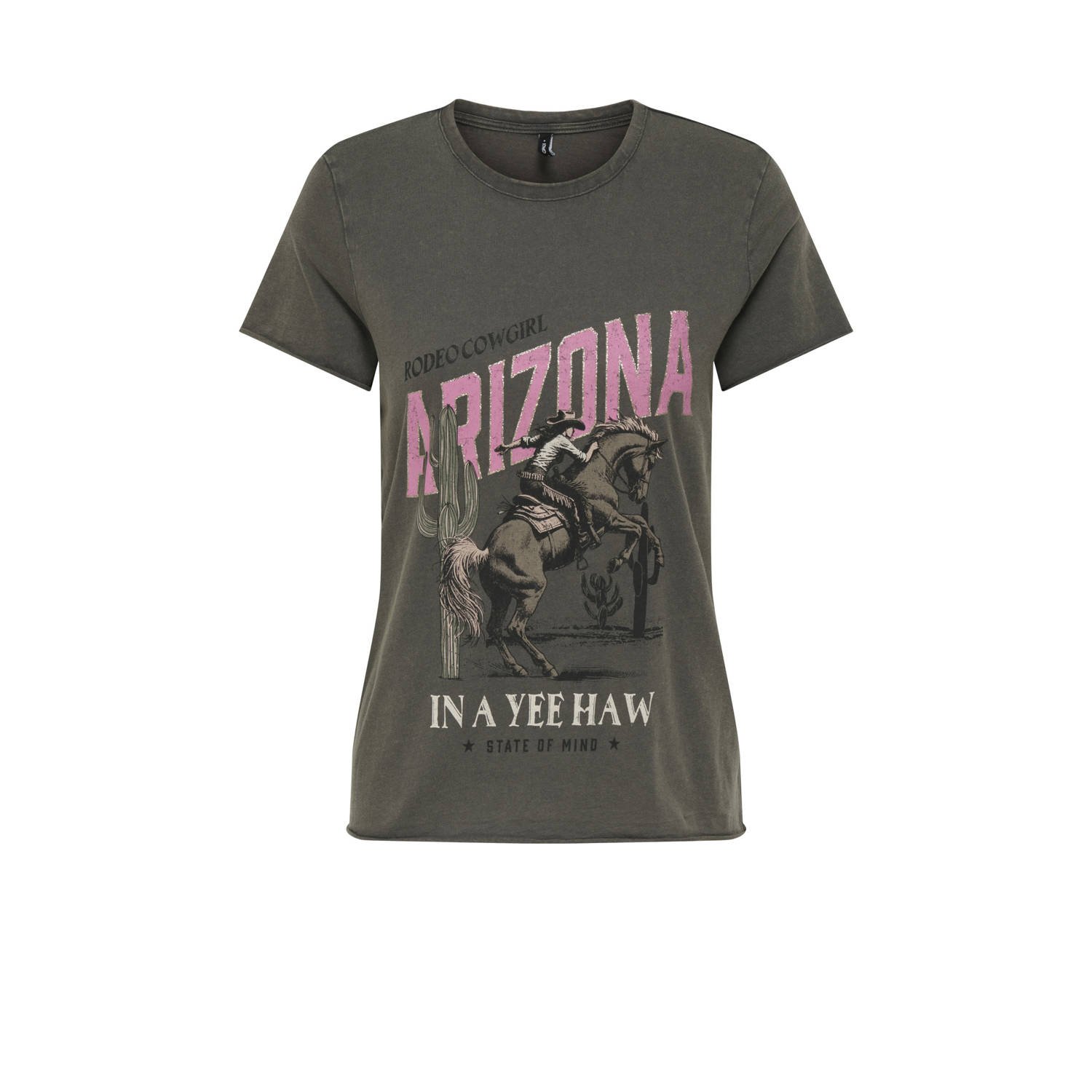 Only Shirt met ronde hals ONLLUCY REG S S TOP JRS NOOS