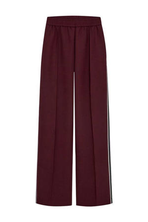 wide leg regular waist broek donkerrood