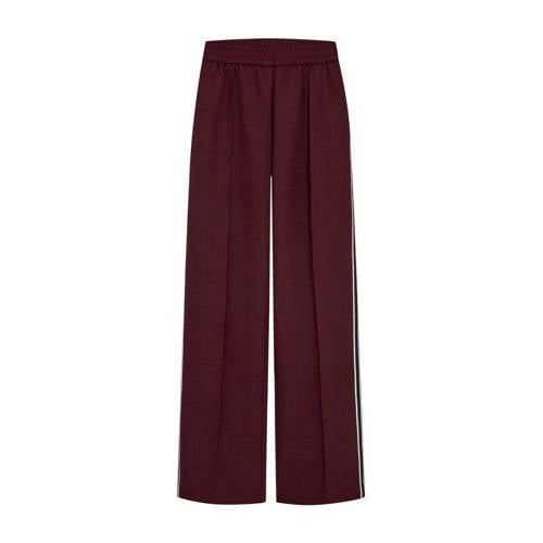 FREEQUENT wide leg regular waist broek donkerrood afbeelding