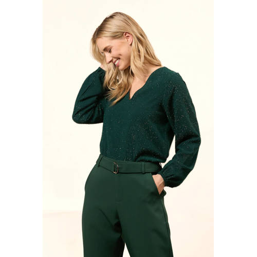 Lofty Manner top groen met lurex afbeelding