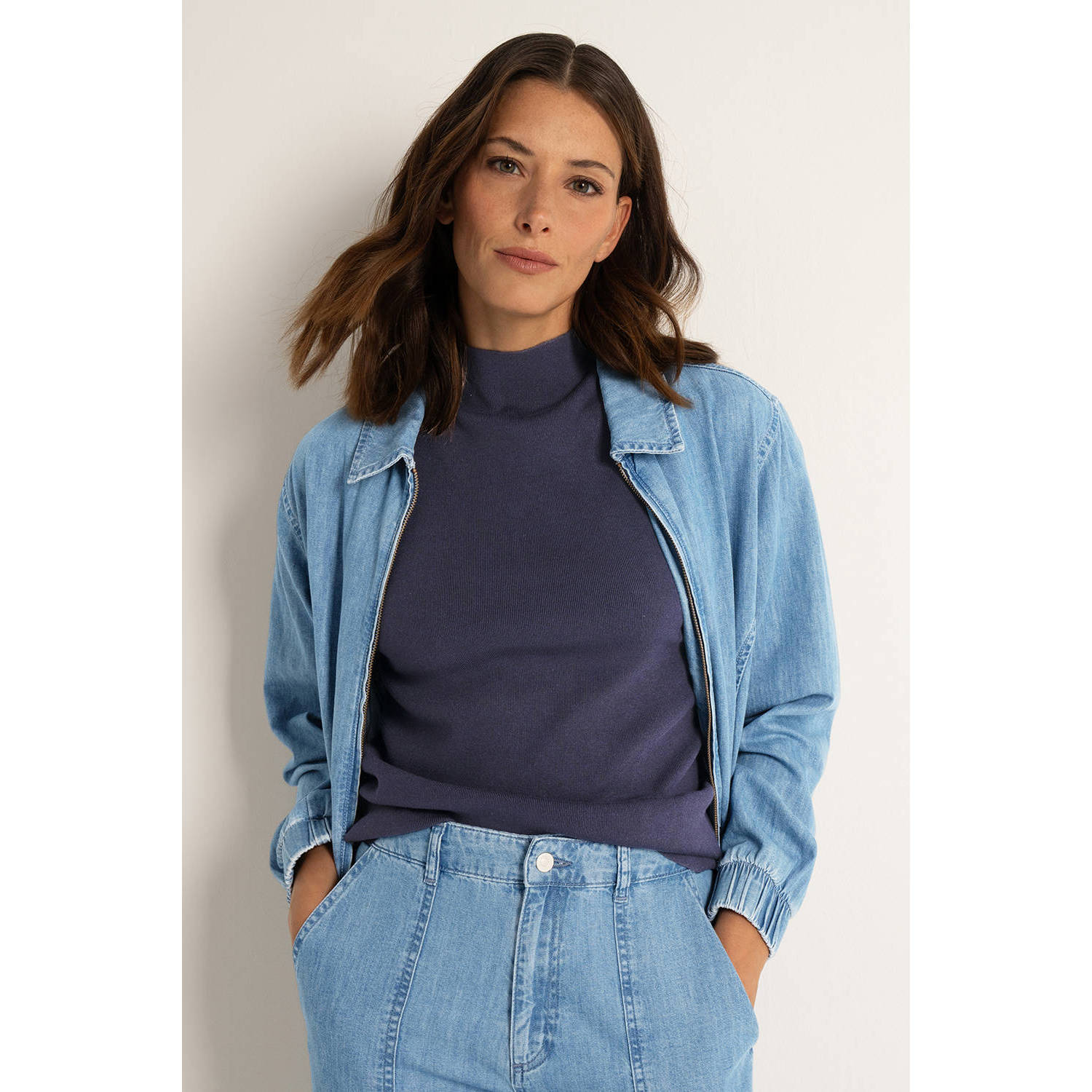 Claudia Sträter bomberjack medium blue denim