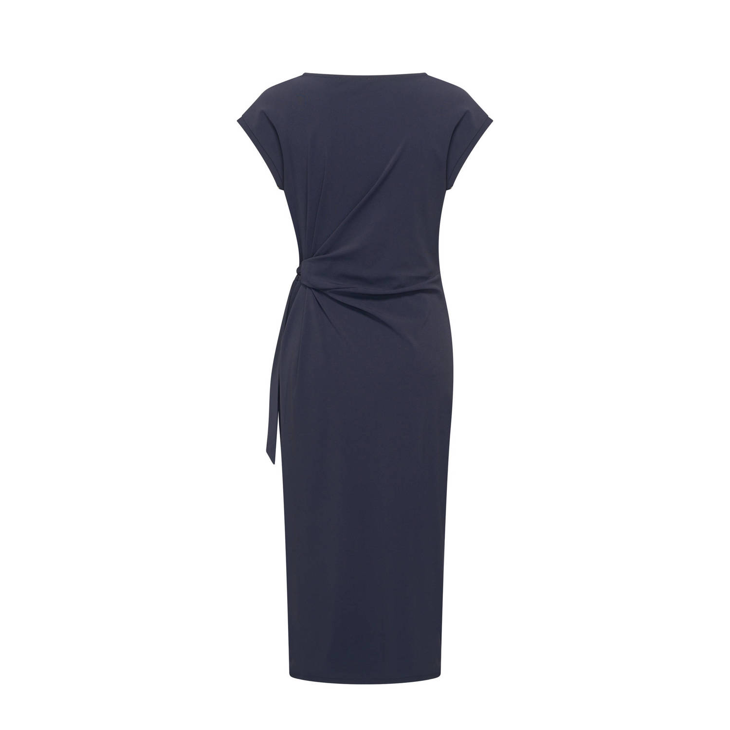 Claudia Sträter travelstof midi jurk donkerblauw