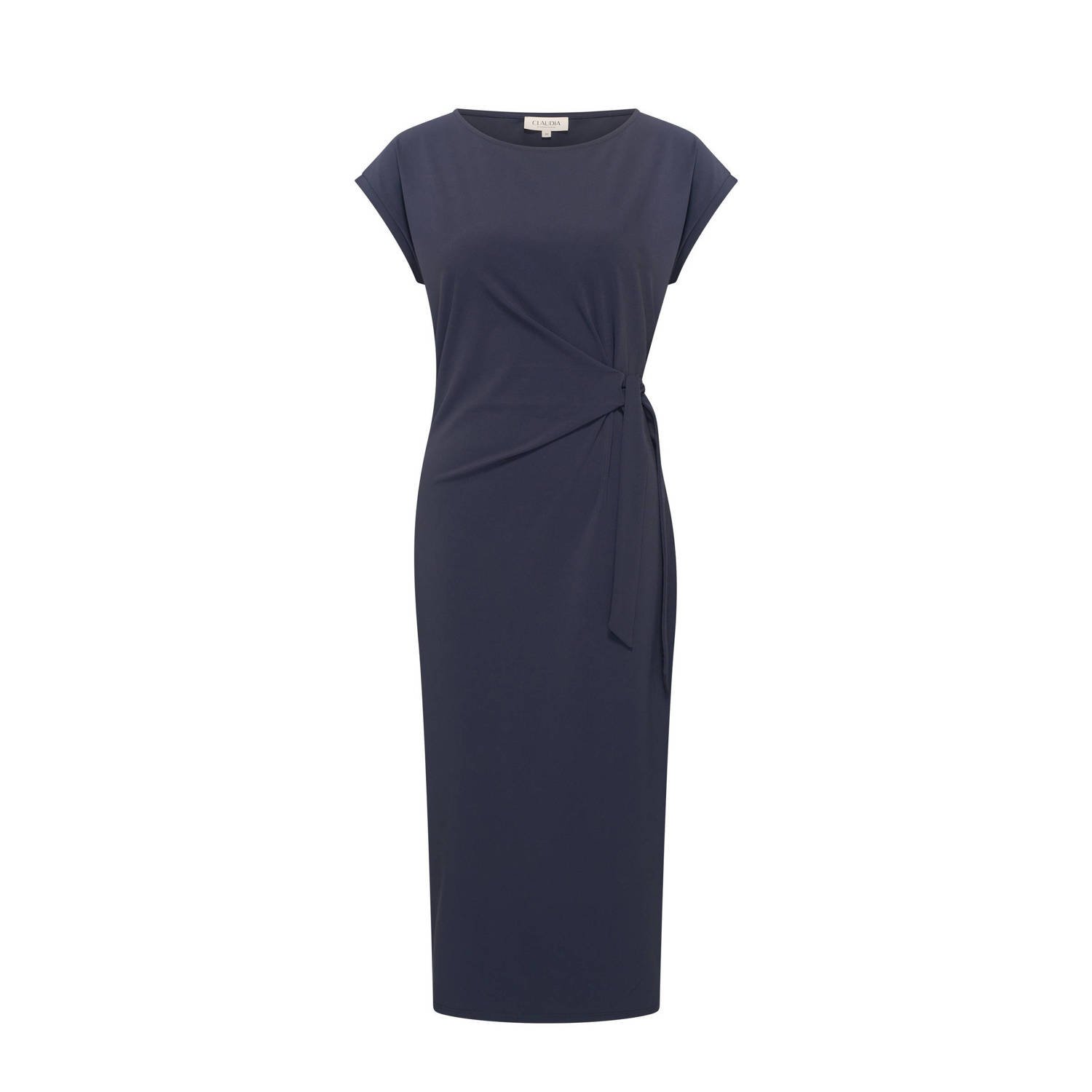 Claudia Sträter travelstof midi jurk donkerblauw