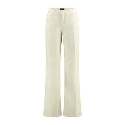 Claudia Sträter wide leg high waist broek ecru afbeelding