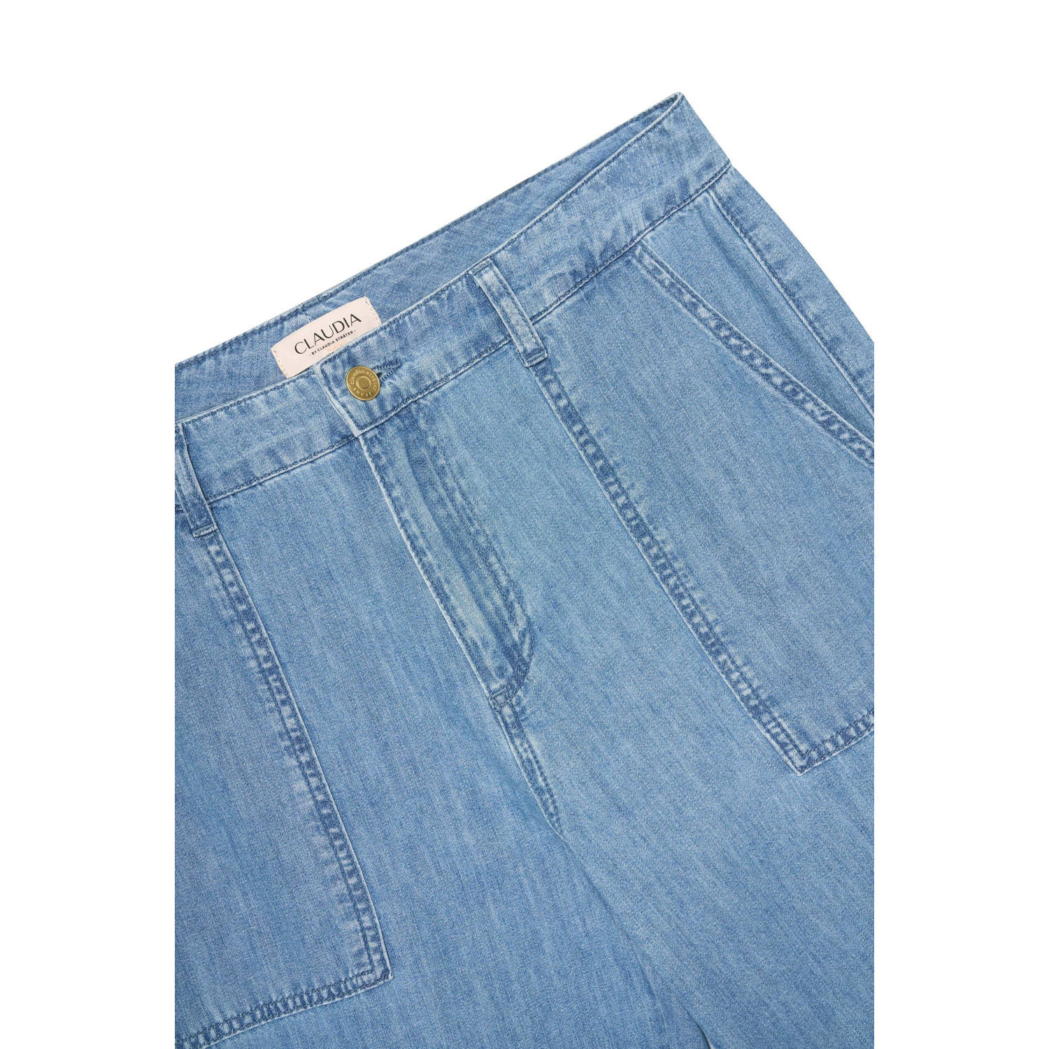 Claudia Sträter high waist wide leg jeans medium blue denim