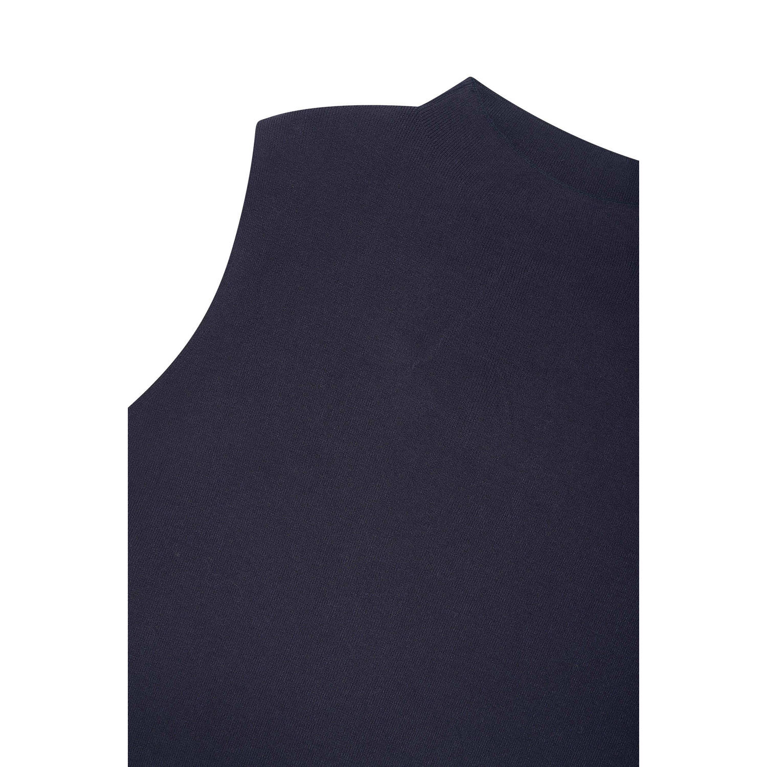 Claudia Sträter top met col donkerblauw fijn gebreid