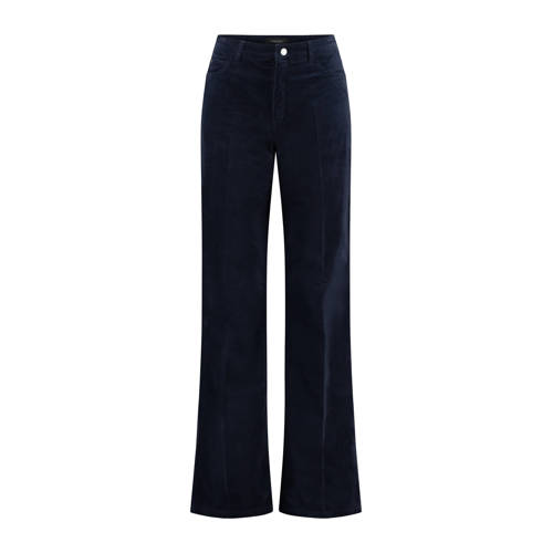 Claudia Sträter wide leg high waist broek donkerblauw afbeelding