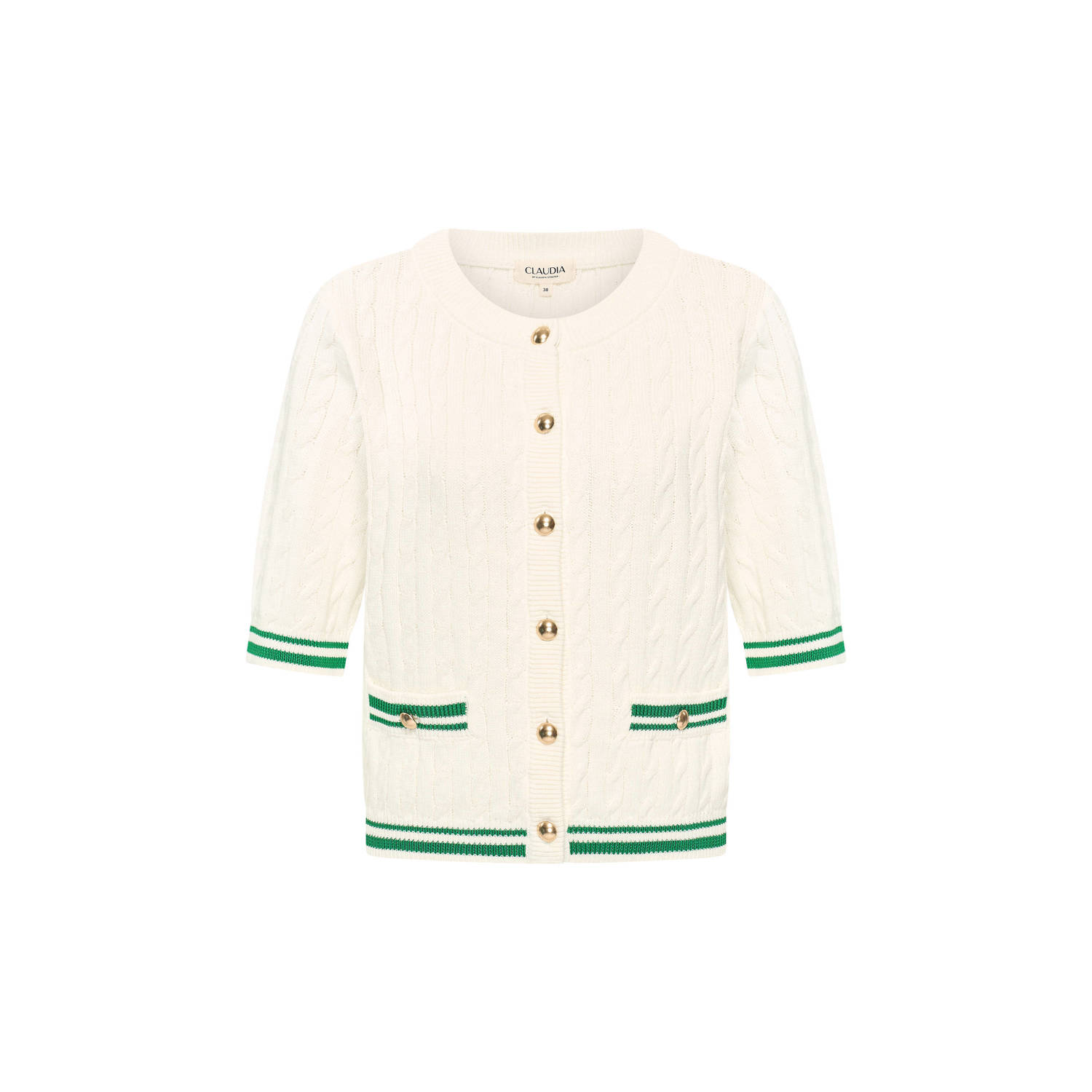 Claudia Sträter cardigan ecru met kabels