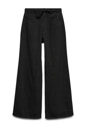 high waist wide leg jeans zwart