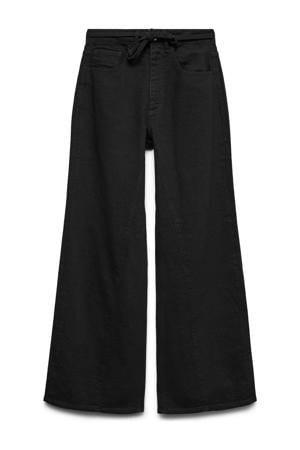 high waist wide leg jeans zwart