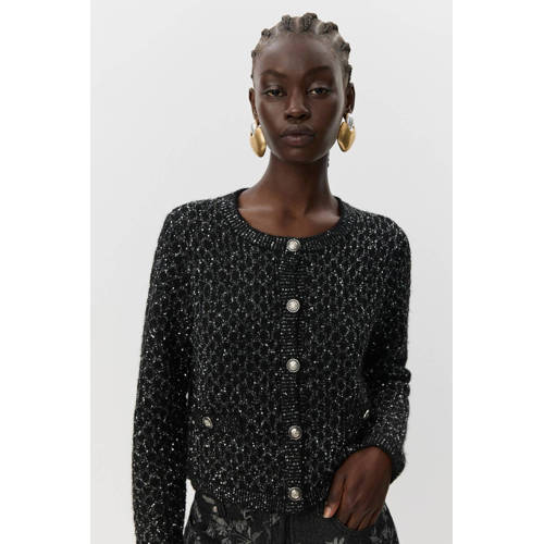 Sofie Schnoor gebreid vest zwart met glitter afbeelding