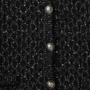 thumbnail: Zwarte dames Sofie Schnoor gebreid vest van acryl met effen, lange mouwen, ronde hals, knoopsluiting en glitters