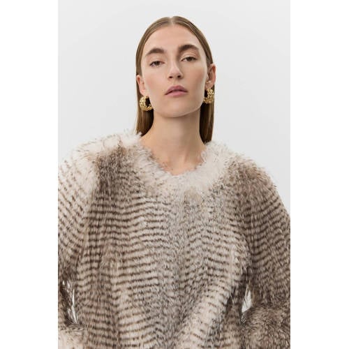 Sofie Schnoor faux fur jas grijs afbeelding
