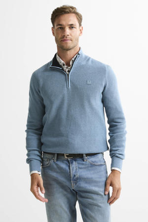 trui rib gebreid blauw