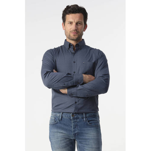 Campbell regular casual overhemd donkerblauw afbeelding