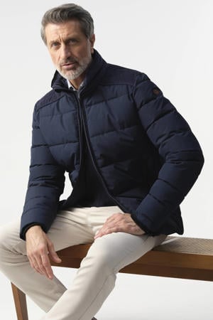 gewatteerde jas donkerblauw