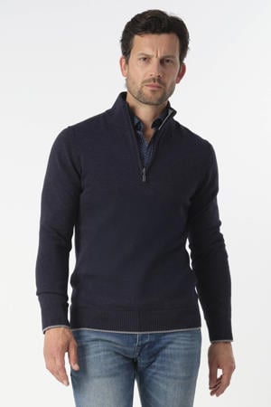 pullover fijn gebreid donkerblauw