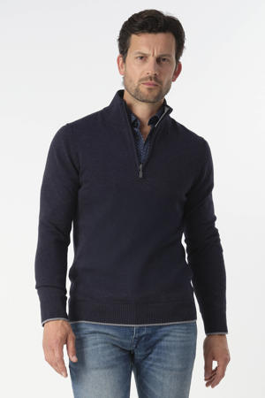pullover fijn gebreid donkerblauw
