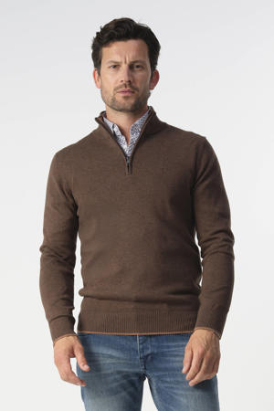 pullover fijn gebreid bruin