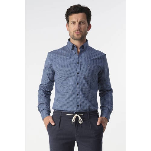 Campbell regular casual overhemd blauw afbeelding