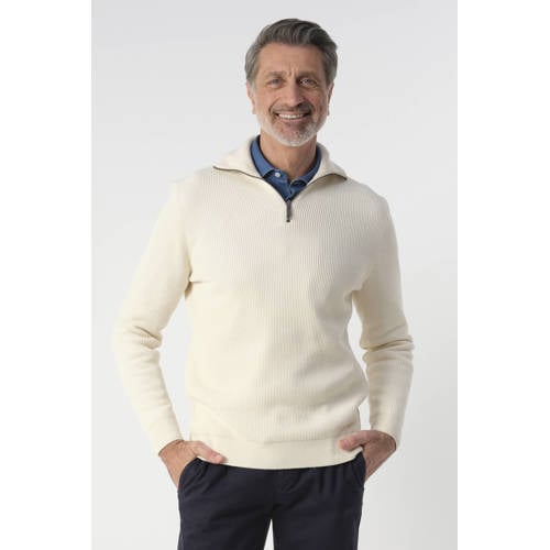 Campbell pullover rib gebreid ecru afbeelding