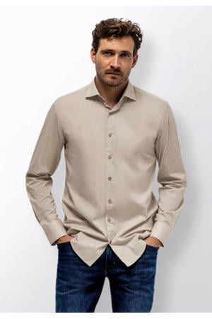 Regular casual overhemd beige