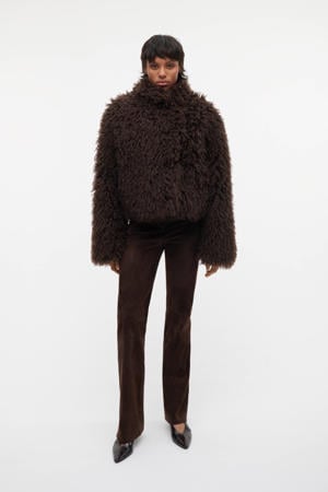 faux fur jas bruin